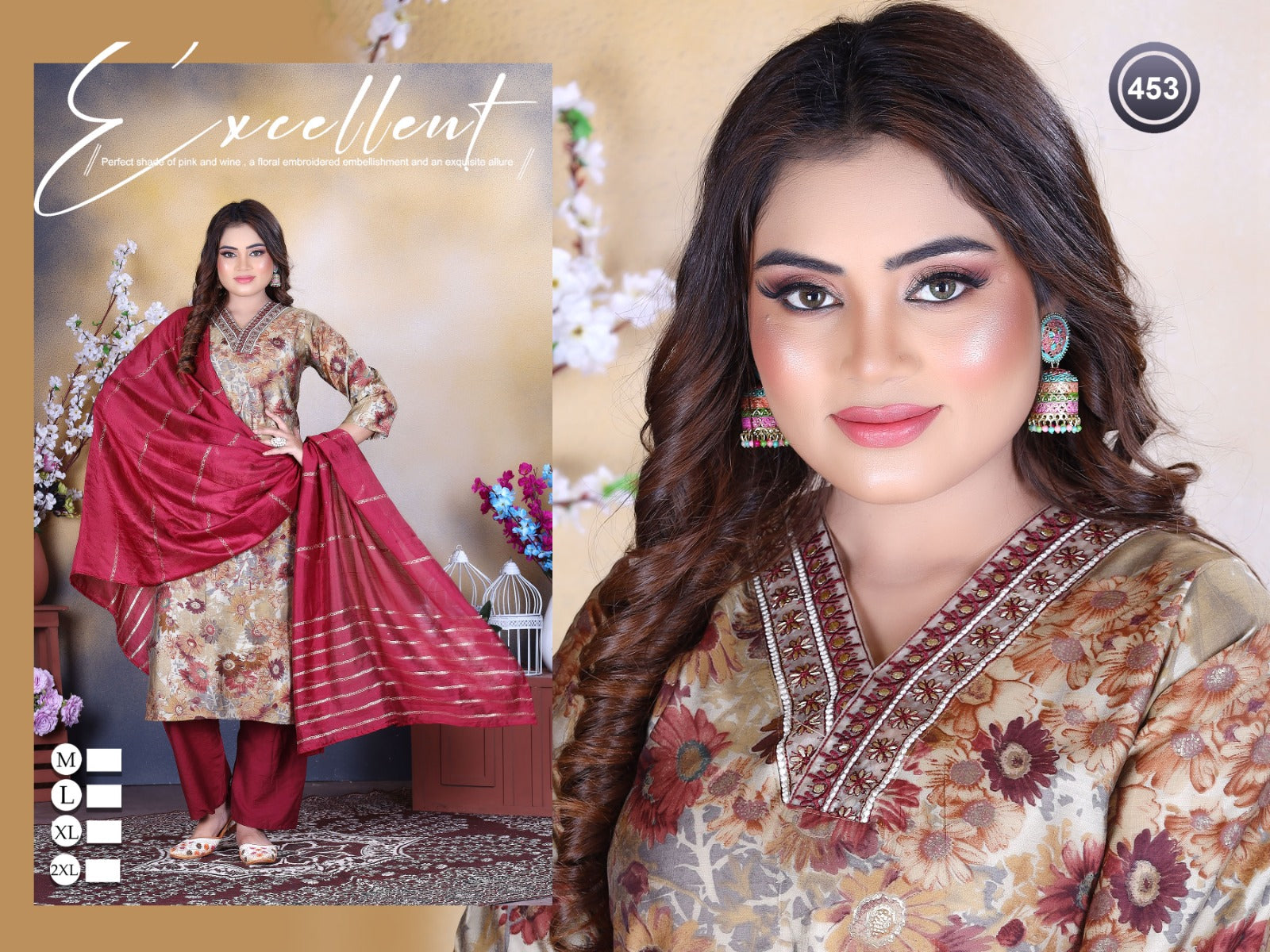 453 Ladli Modal Chanderi Readymade Pant Style Suits