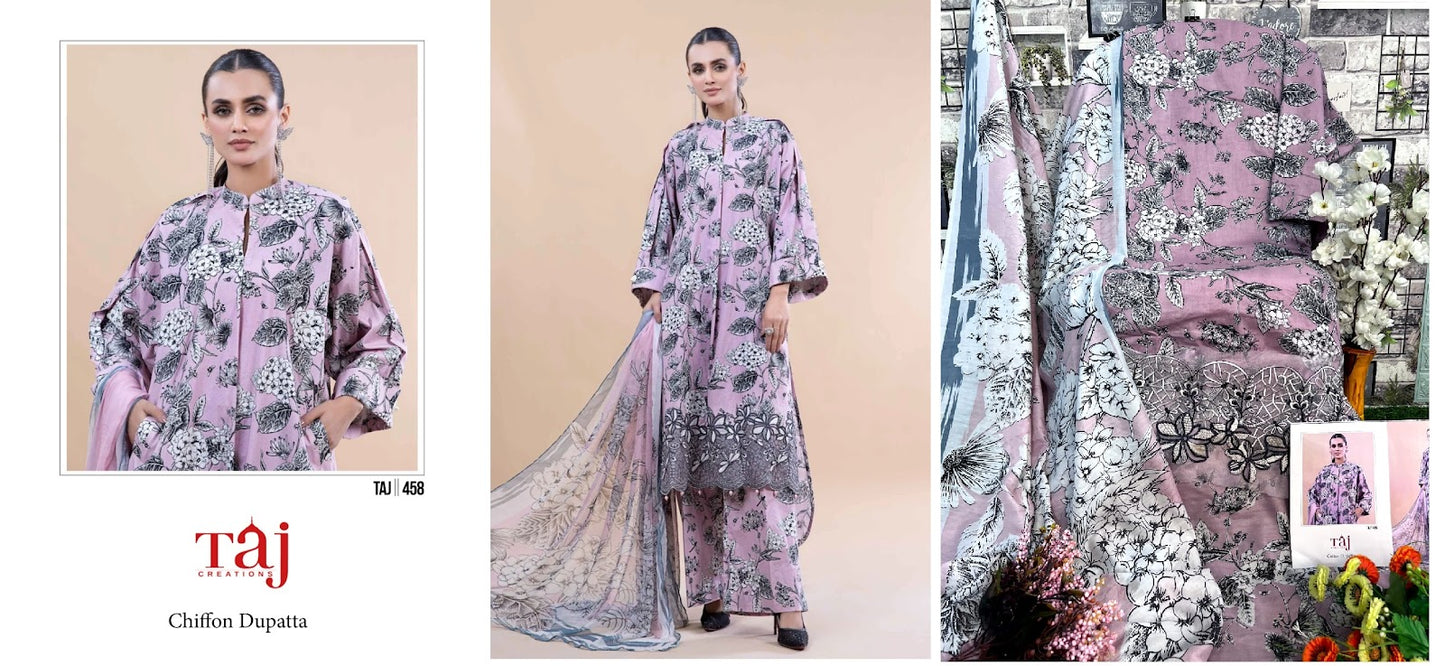 457-458 Taj Creations Cotton Pakistani Salwar Suits