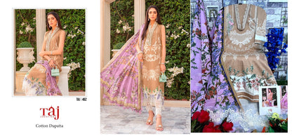 459-462 Taj Creations Cotton Pakistani Patch Work Suits