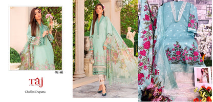 460-461 Taj Creations Cotton Pakistani Patch Work Suits
