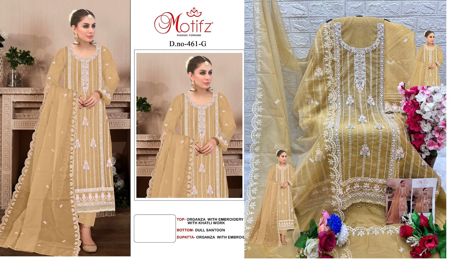 461 Motifz Organza Pakistani Salwar Suits
