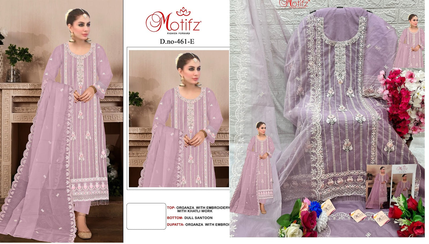 461 Motifz Organza Pakistani Salwar Suits