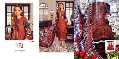 465-466 Taj Creations Cotton Pakistani Patch Work Suits