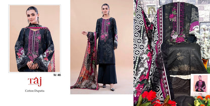465-466 Taj Creations Cotton Pakistani Patch Work Suits