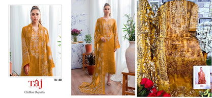 467-468 Taj Creations Cotton Pakistani Patch Work Suits