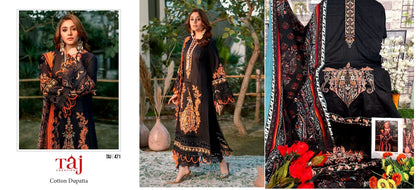 470-471 Taj Creations Cotton Pakistani Patch Work Suits