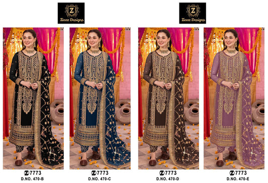 470 Ziaaz Designs Georgette Pakistani Salwar Suits