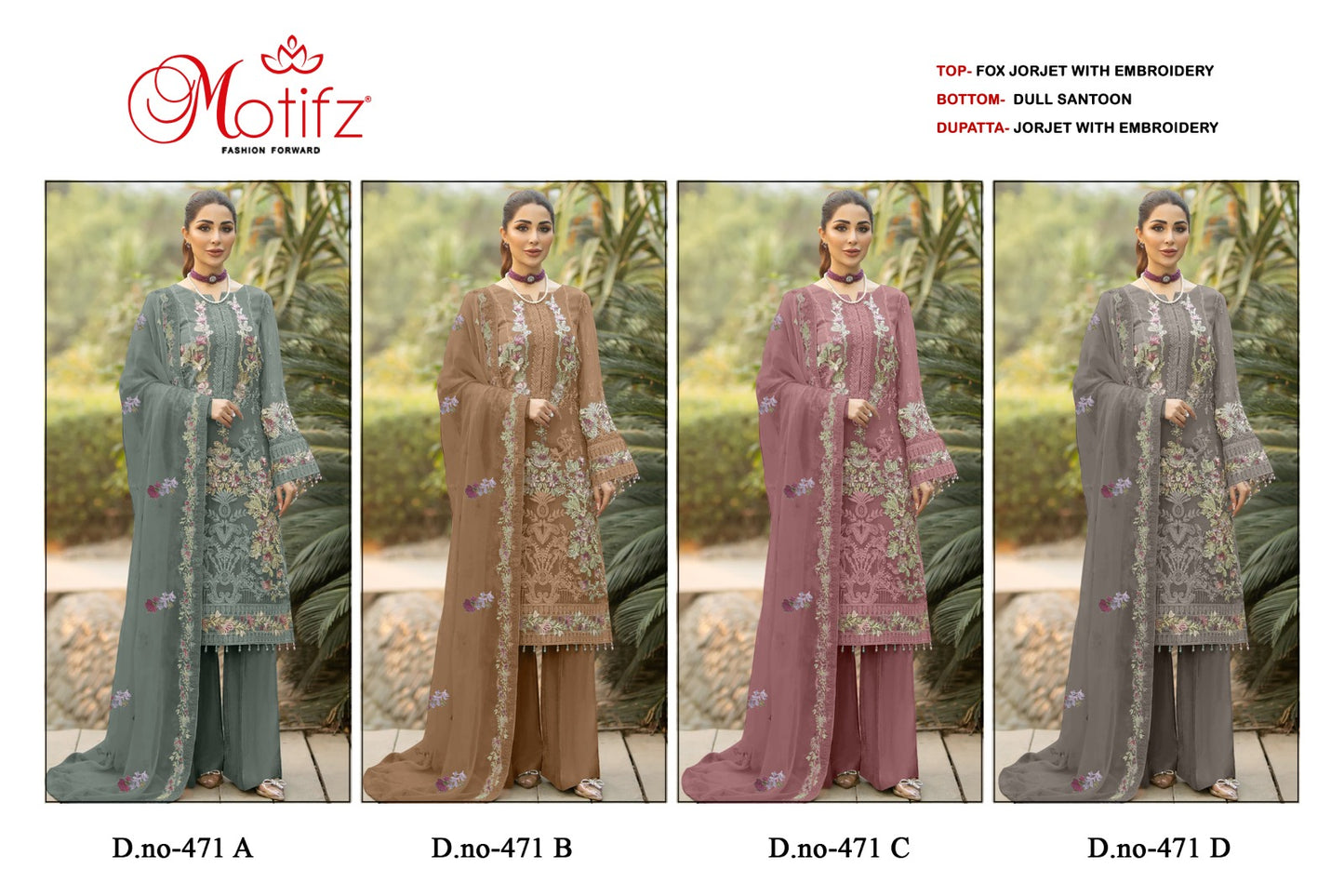 471 Motifz Georgette Pakistani Salwar Suits
