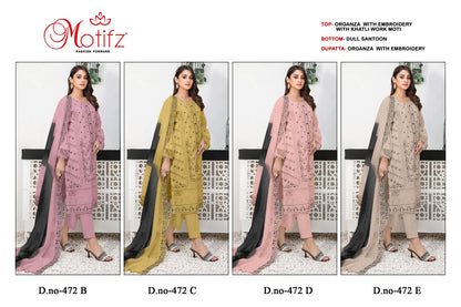 472 Motifz Organza Pakistani Salwar Suits