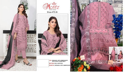 472 Motifz Organza Pakistani Salwar Suits