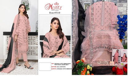 472 Motifz Organza Pakistani Salwar Suits
