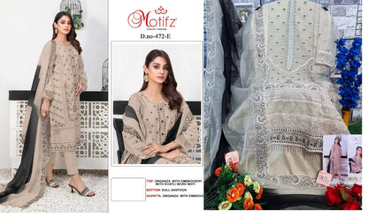 472 Motifz Organza Pakistani Salwar Suits