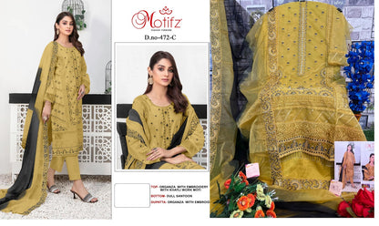472 Motifz Organza Pakistani Salwar Suits