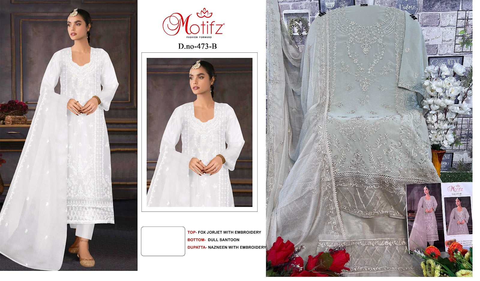 473 Motifz Georgette Pakistani Salwar Suits