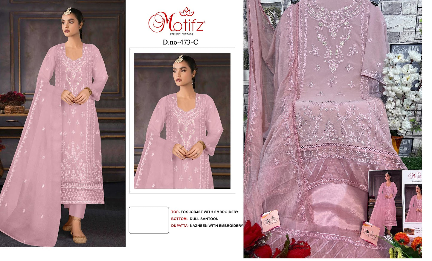 473 Motifz Georgette Pakistani Salwar Suits