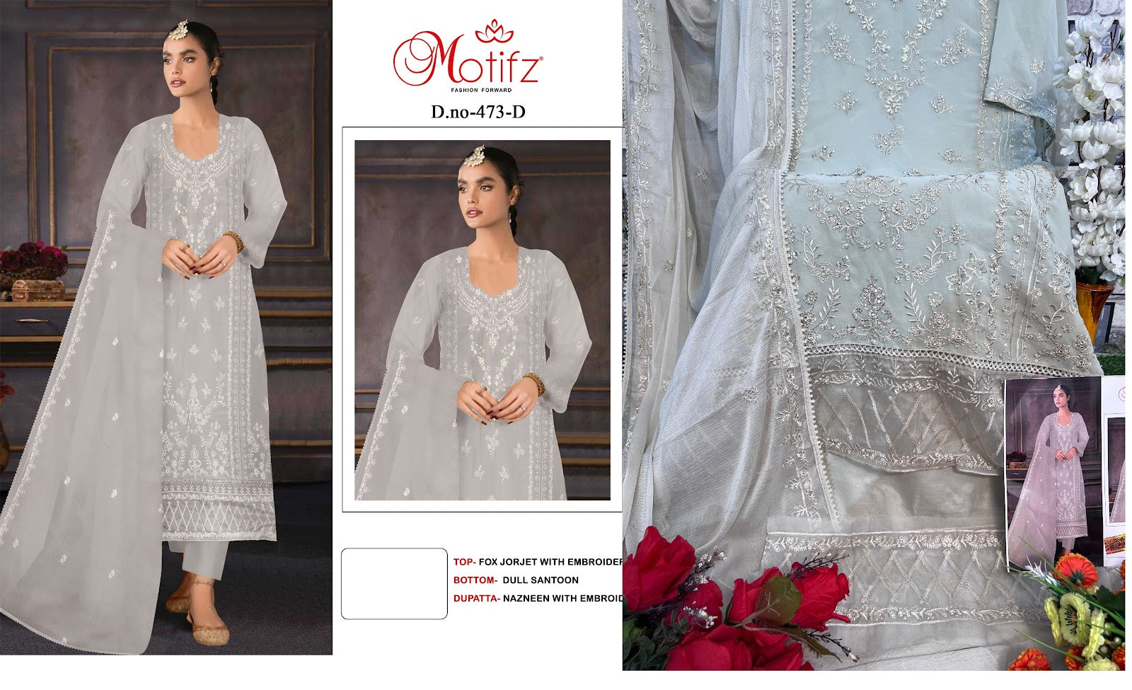 473 Motifz Georgette Pakistani Salwar Suits
