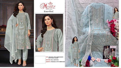 476 Motifz Organza Pakistani Salwar Suits