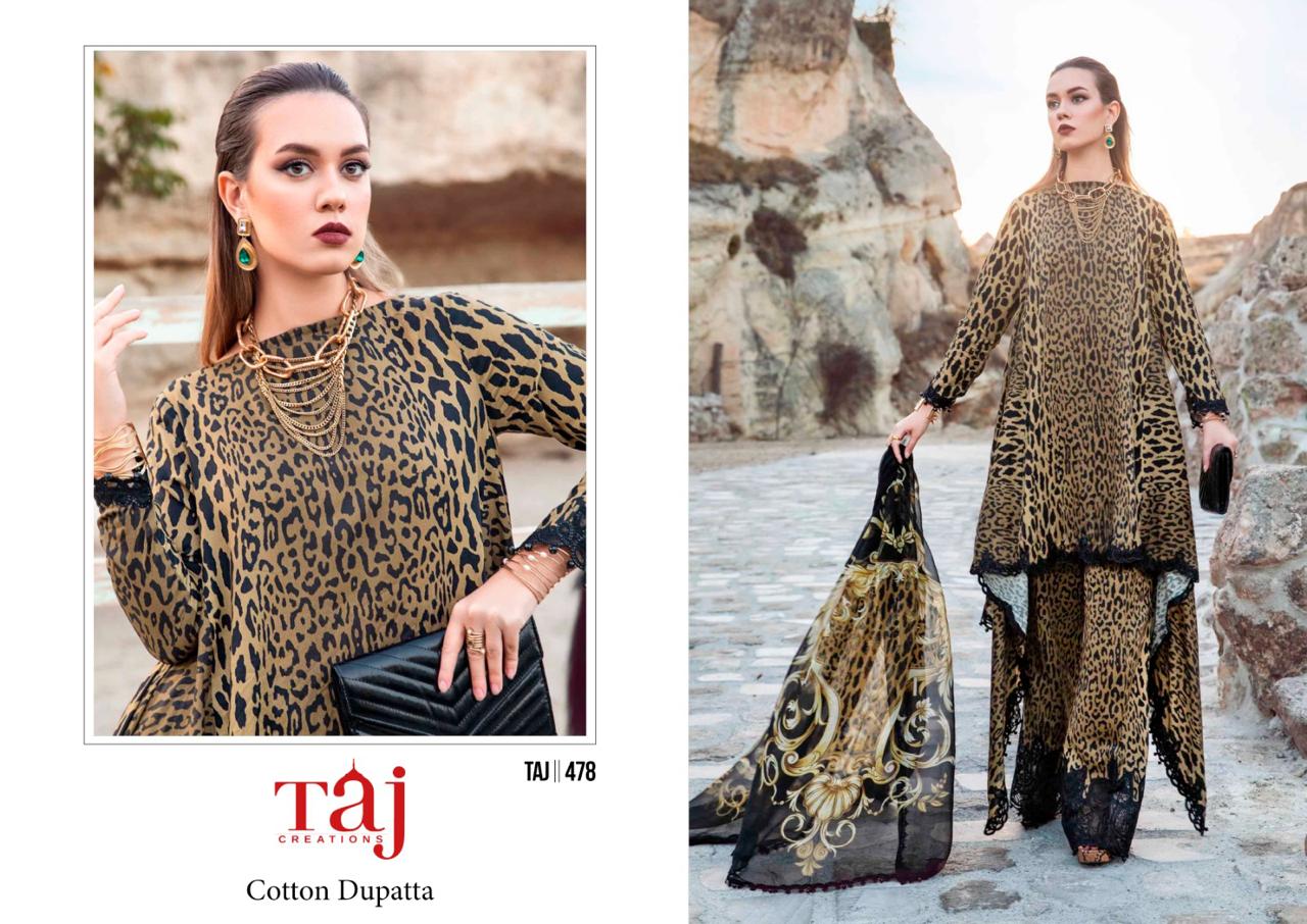 478-479-480 Taj Creations Cotton Pakistani Patch Work Suits
