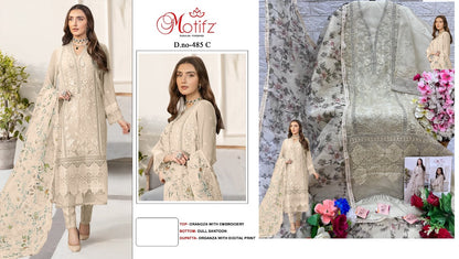 485 Motifz Organza Pakistani Salwar Suits