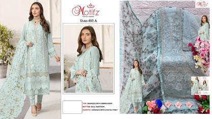 485 Motifz Organza Pakistani Salwar Suits