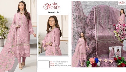 485 Motifz Organza Pakistani Salwar Suits