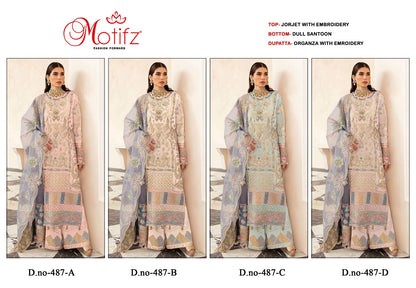 487 Motifz Georgette Pakistani Salwar Suits