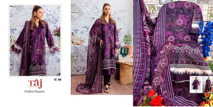 490-491 Taj Creations Cotton Pakistani Patch Work Suits