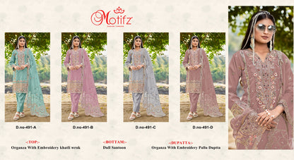 491 Motifz Organza Pakistani Salwar Suits