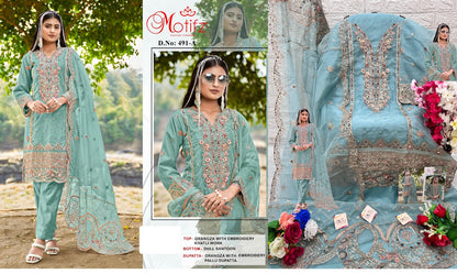 491 Motifz Organza Pakistani Salwar Suits