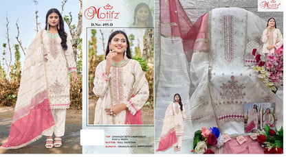 495 Motifz Organza Pakistani Salwar Suits
