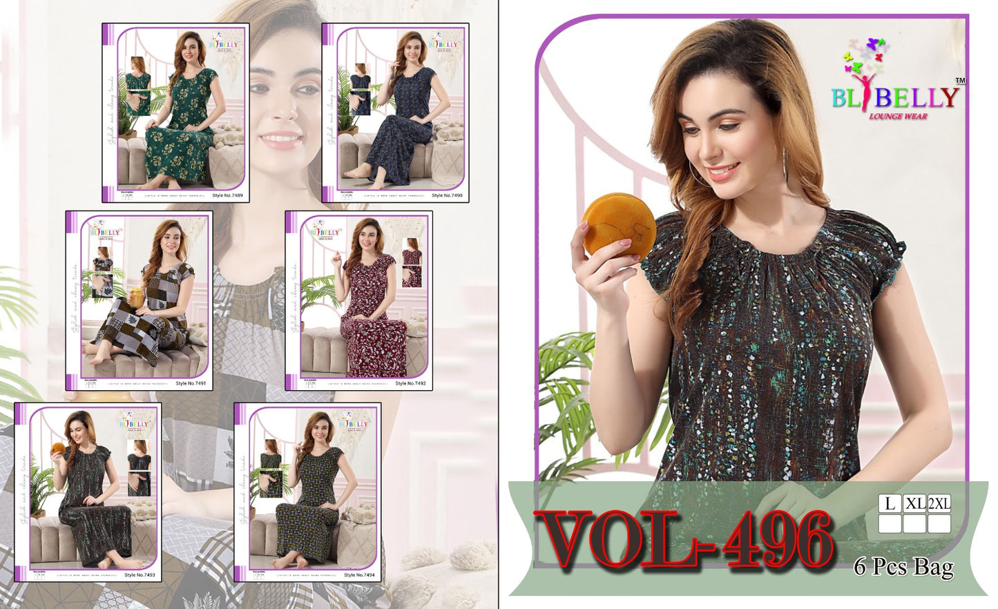 496 Belly Hosiery Sinker Night Gowns