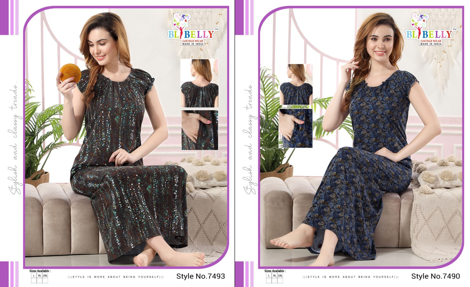 496 Belly Hosiery Sinker Night Gowns