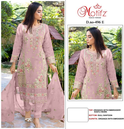 496 Motifz Organza Pakistani Salwar Suits