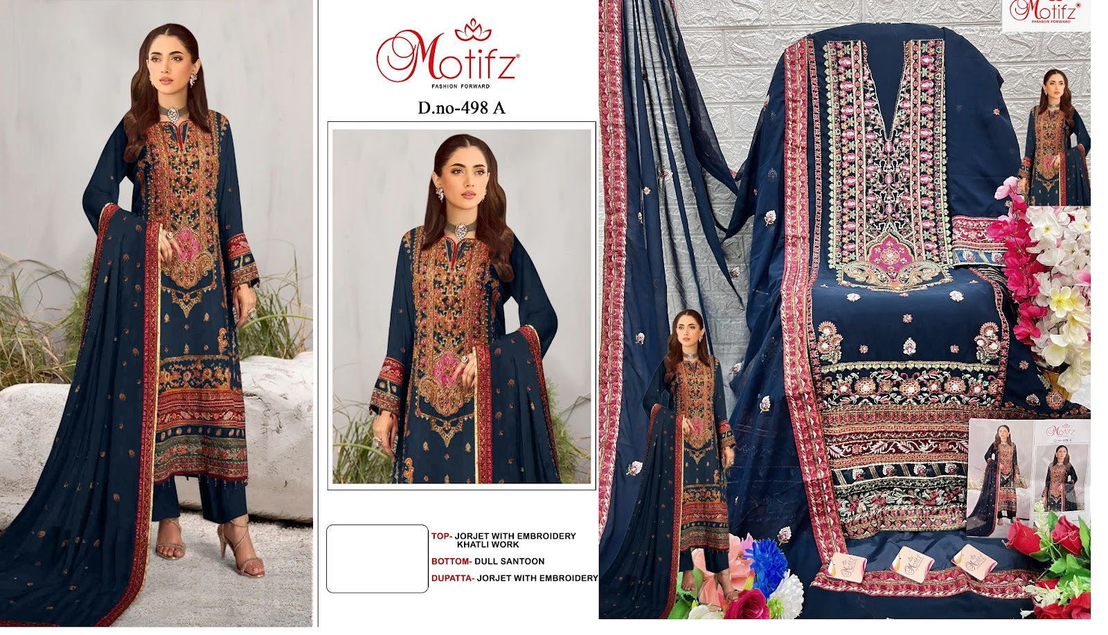 498 Motifz Georgette Pakistani Salwar Suits