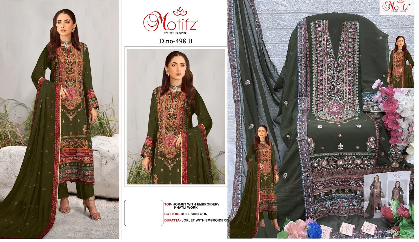 498 Motifz Georgette Pakistani Salwar Suits