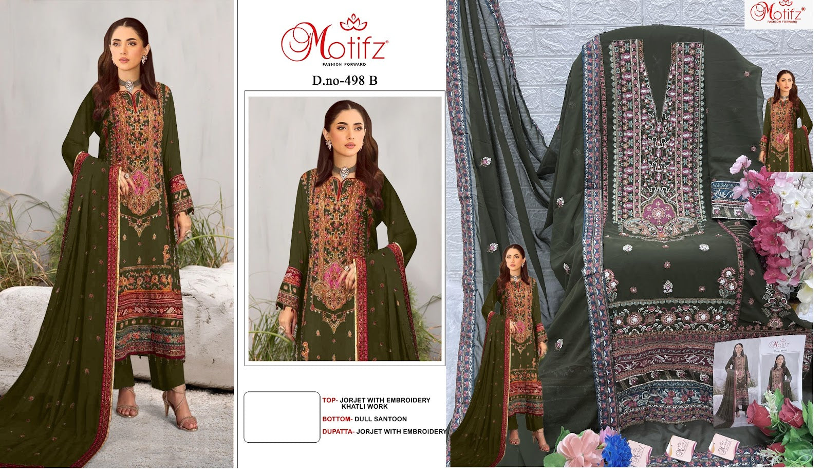 498 Motifz Georgette Pakistani Salwar Suits