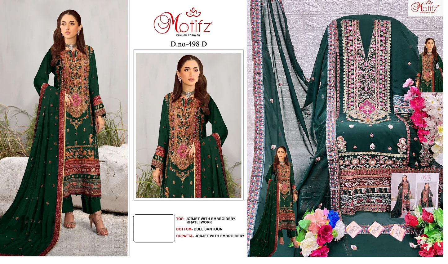498 Motifz Georgette Pakistani Salwar Suits