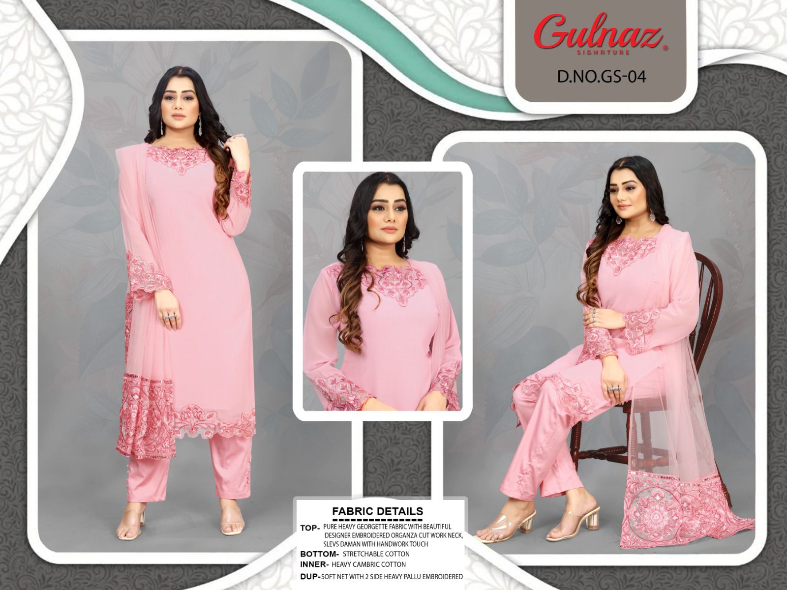 4 Gulnaz Georgette Pakistani Readymade Suits