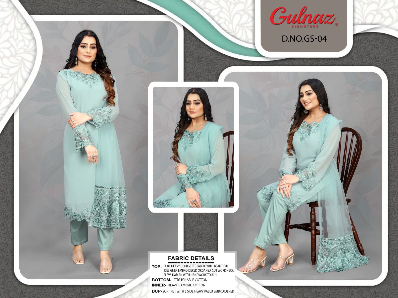 4 Gulnaz Georgette Pakistani Readymade Suits