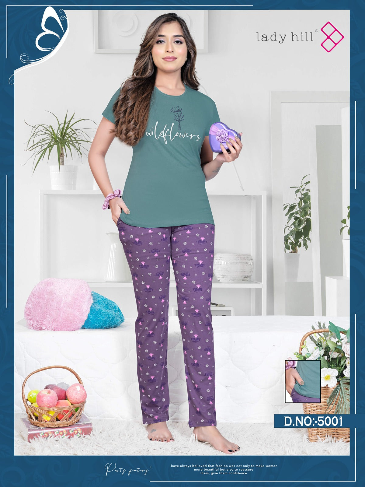 5001 Lady Hill Hosiery Pyjama Night Suits