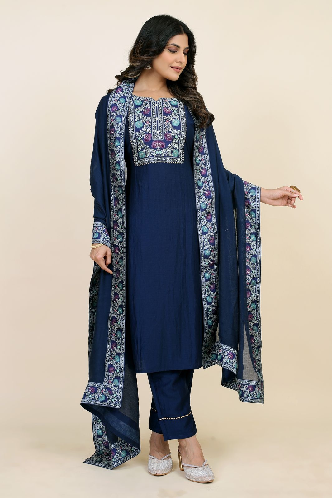 5004-5008 Seamore Chinon Silk Readymade Pant Style Suits