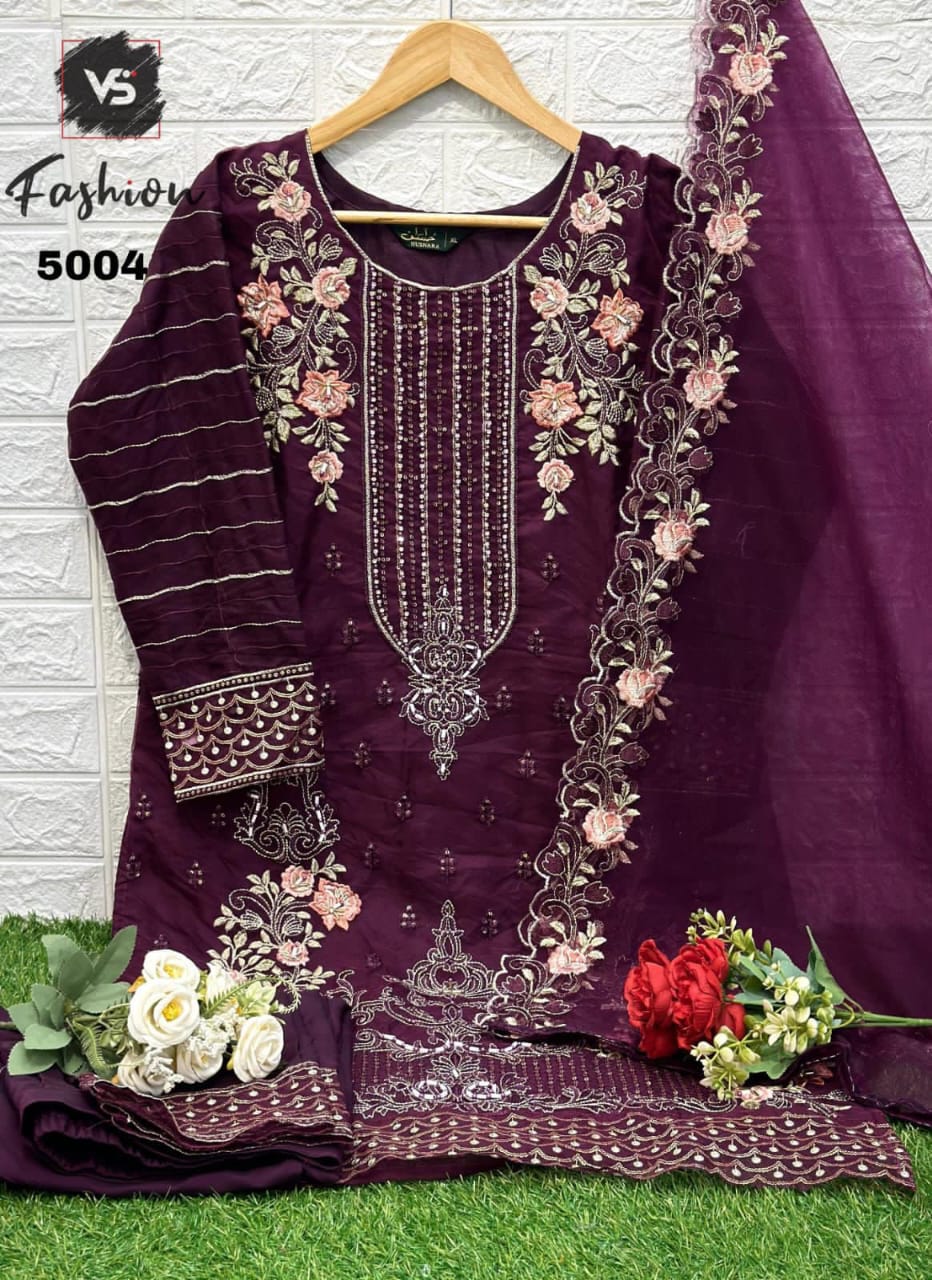5004 Vs Fashion Organza Pakistani Readymade Suits