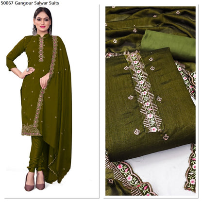 50067 Gangour Vichitra Silk Salwar Suits