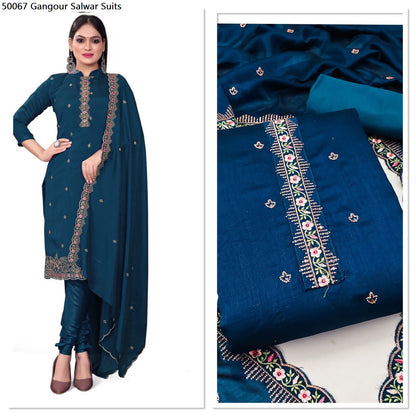 50067 Gangour Vichitra Silk Salwar Suits