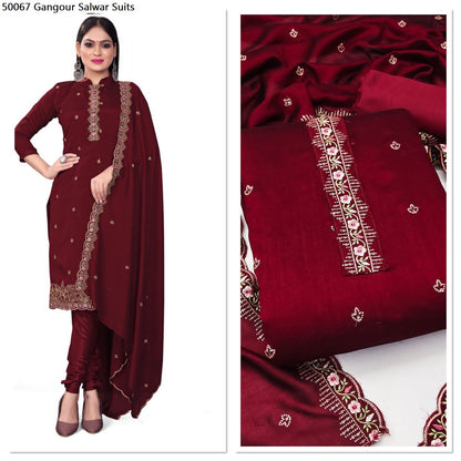 50067 Gangour Vichitra Silk Salwar Suits