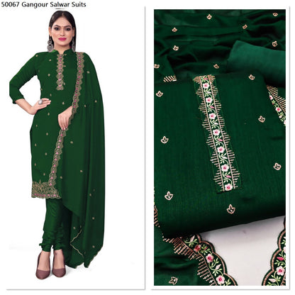 50067 Gangour Vichitra Silk Salwar Suits