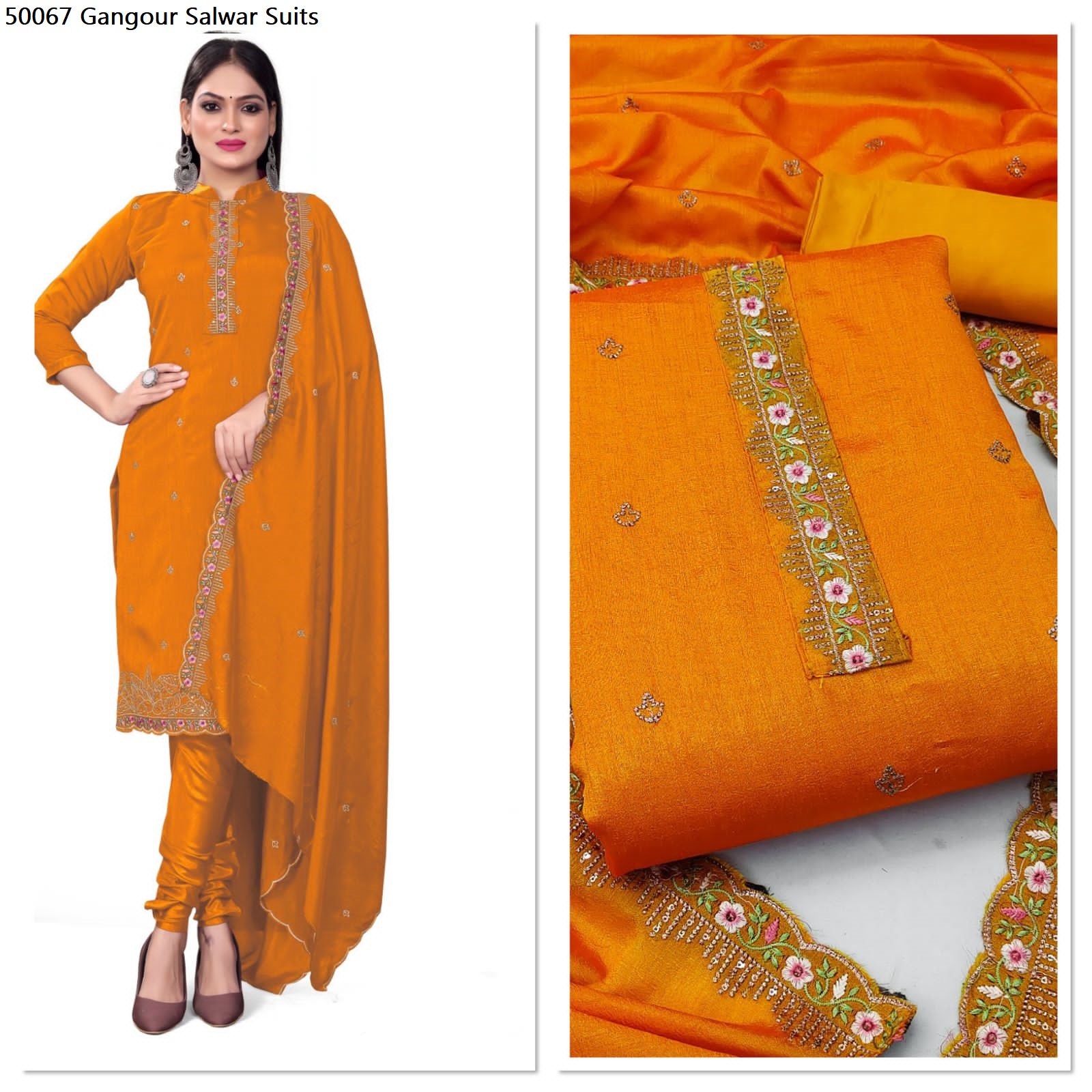 50067 Gangour Vichitra Silk Salwar Suits