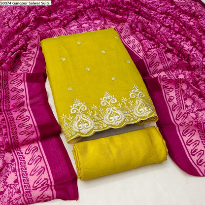 50074 Gangour Chanderi Salwar Suits