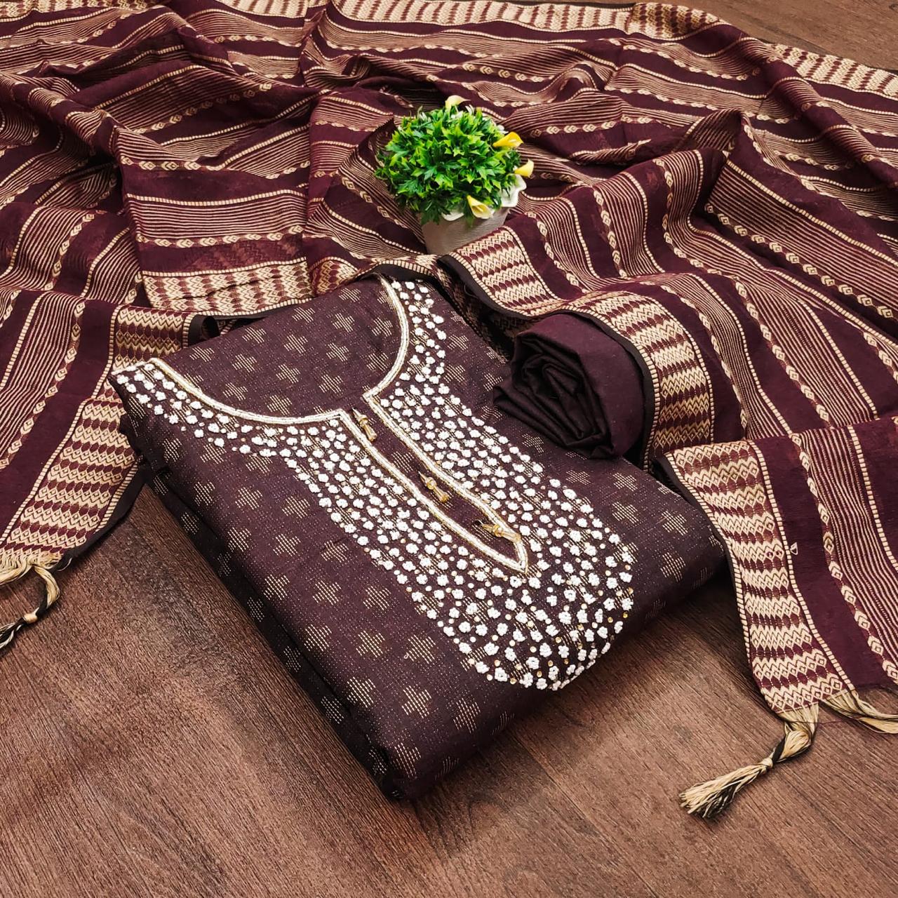 50075 Gangour Cotton Jacquard Salwar Suits