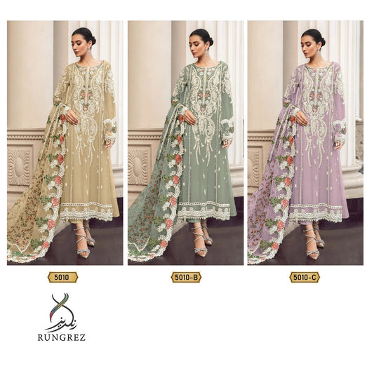 5010 Rungrez Organza Pakistani Salwar Suits
